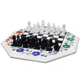 Details about   Kaushal Creation Wooden Handicraft Marble Chess Board Set Folding 14'' inches 