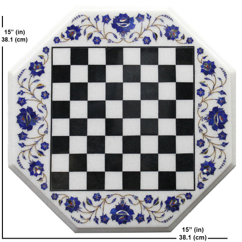 Indian Marble Chess Set Wooden Furniture Table Tops  