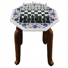 13" x 13" Inch Handmade Marble Inlay Chess Board Game Set 
