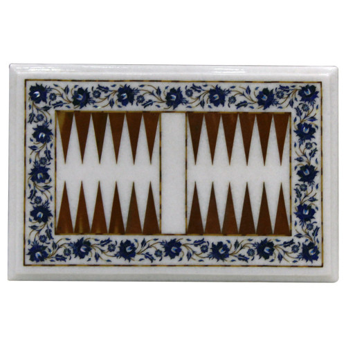 White Marble Backgammon For Home Decor 