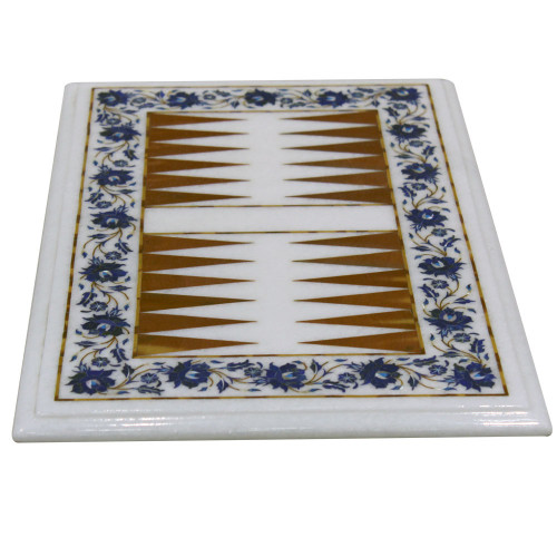 White Marble Backgammon For Home Decor 