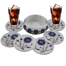 Beautiful Serving White Marble Coaster Set For Home