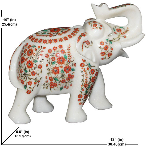 Stone Sculptures Elephant For Decoration With Latest Flower Design