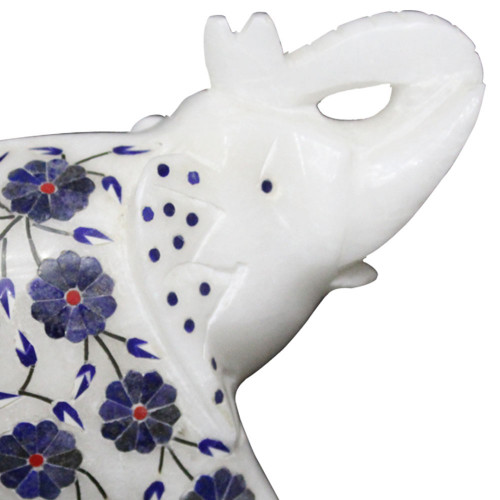5" Inch White Elephant Sculpture For Home Decoration