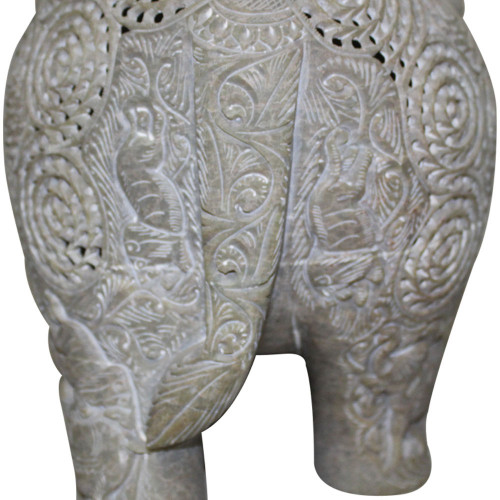 Elephant Statue Soap Stone Unique Lattice Art