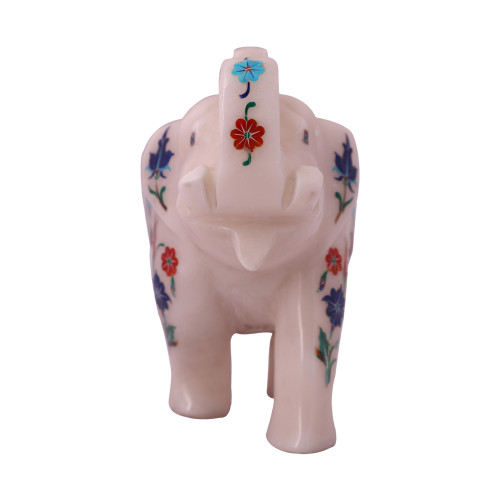 Decorative White Marble Elephant Figurine