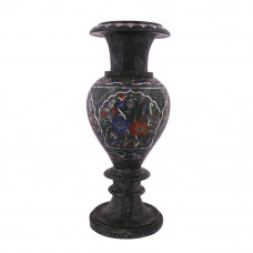 Decorative Green Marble Inlay Flower Vase Marquetry 