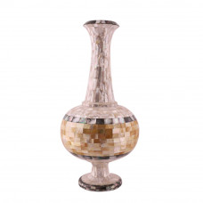 Semiprecious Stones Inlaid Pietra Dura Art Marble Flower Vase 