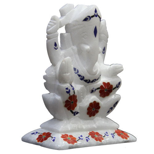 White Ganesha Sculpture Handmade For Home Decor
