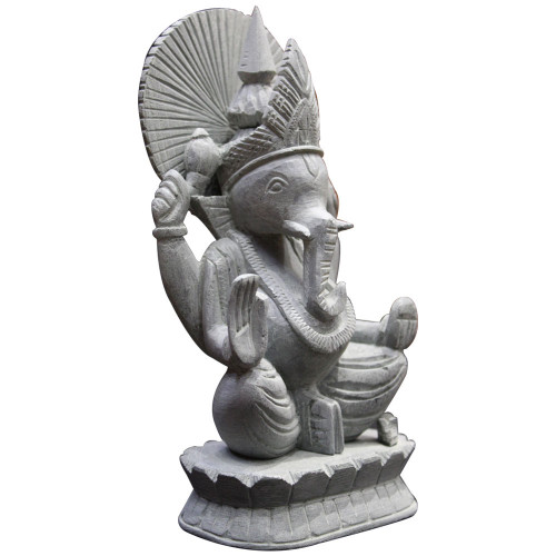 7" x 3.5" Inch Unique Art Stone Carving Ganesh Figurine For Home