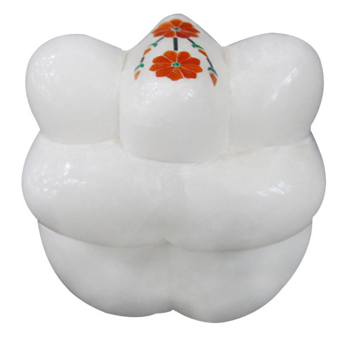 White Lord Ganesha Inlay Figurine For Home Decor