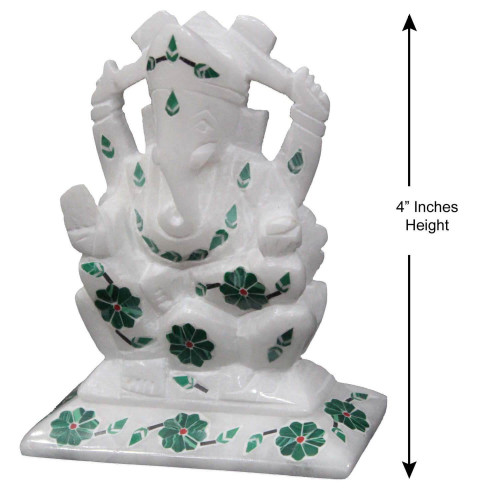 Hindu God Ganesha Statue Decorated With Stones