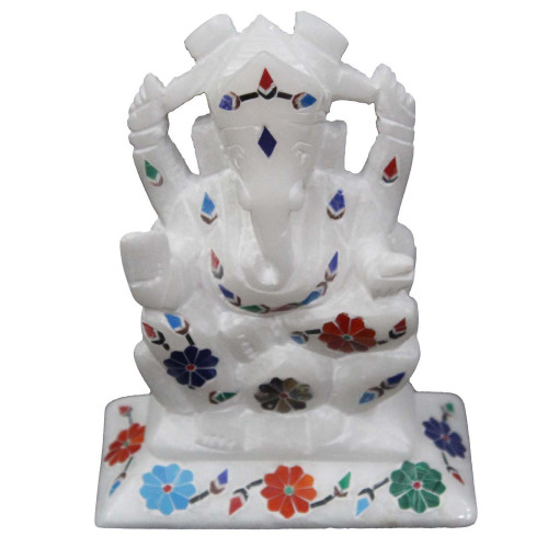 Unique Handmade Ganesha Statue  Decor With Stones 