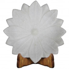 Beautiful White Marble Lotus Leaf Fruit Bowl For Italian Coffee Table