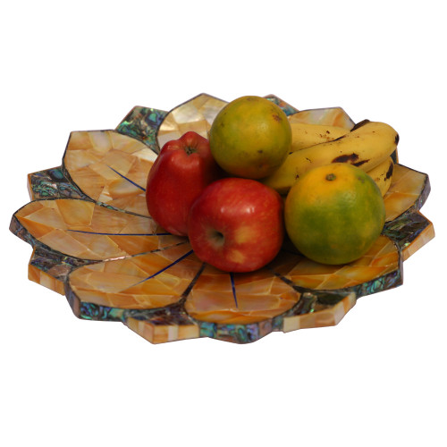 Marble Fruit Bowl Rare Item of Indian Traditional Art for Decorate Home