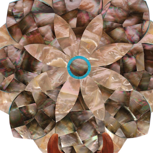 Turquoise Circle Lotus Leaf Fruit Bowl Only Use Semi-precious Stone