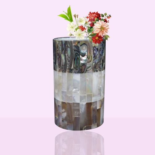 Antique White Marble Inlay Flower Vase Cum Pen Holder | Candle Holder  Inlaid With Stones 
