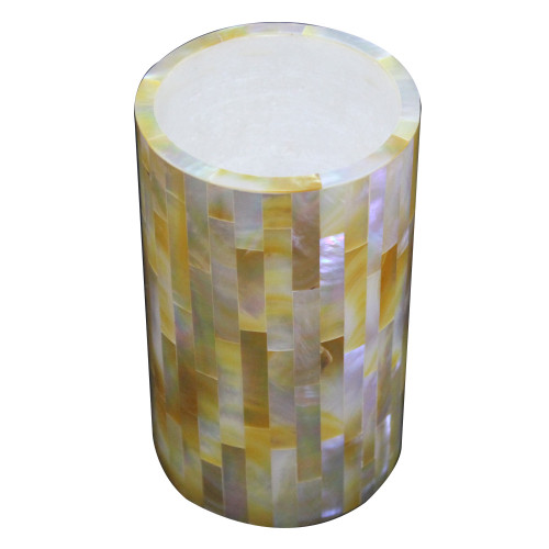Beautiful White Marble Inlay Flower Vase Cum Pen Holder Candle Holder Inlaid With Semi Precious Stones For Home Decor 