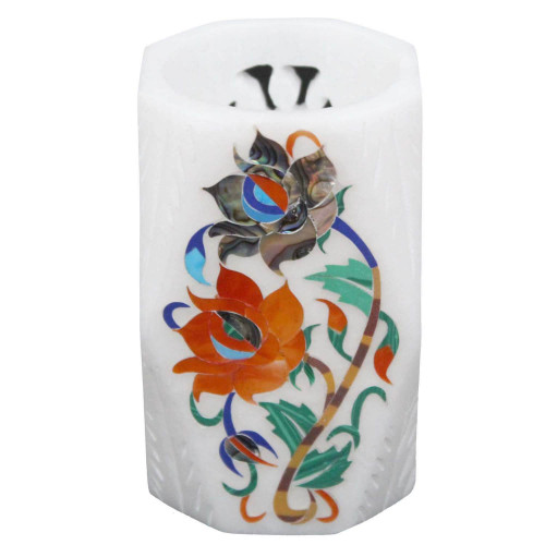 Pen Holder Cum Tiny Flower Vase - Handmade Inlay Artwork