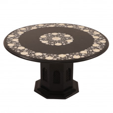 Mother of Pearl Inlay Black Marble Coffee Table For Home