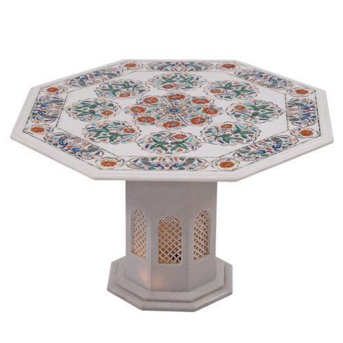 Beautiful Fine Decorative Octagon White Marble Coffee Table