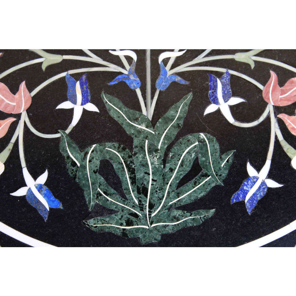 Details about   Semi Precious Stones Inlaid Sofa Side Table Top Royal Coffee Table Floral Design