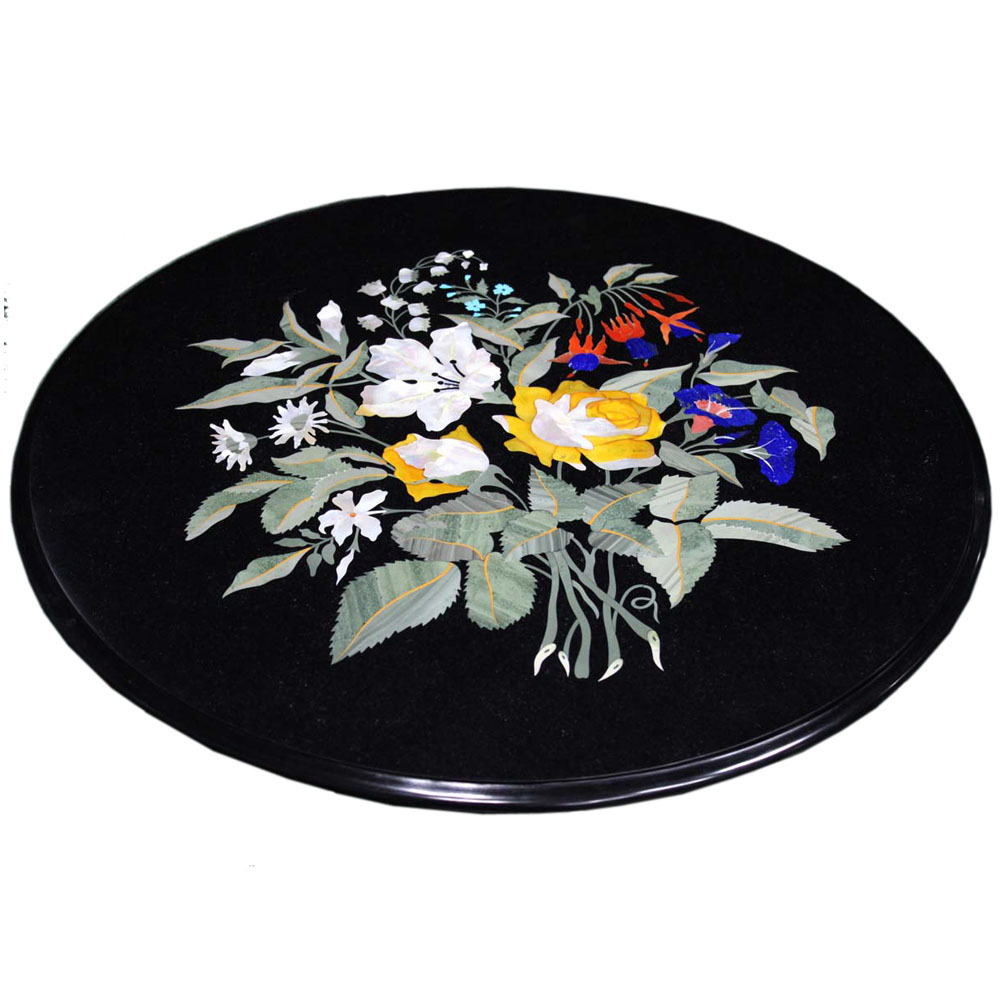 Details about   Black Coffee Table Top with Mosiac Art Center Table Carnelian Stone Inlay Work 