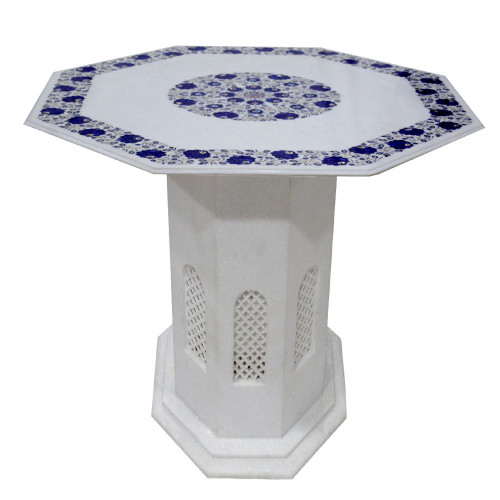 Fully Handmade Inlay White Marble Table Top