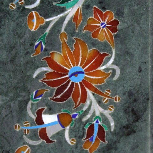 Green Marble Inlay Table Top Pietra Dura