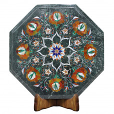 Handmade Green Marble Inlay Table Top For Home Decorative