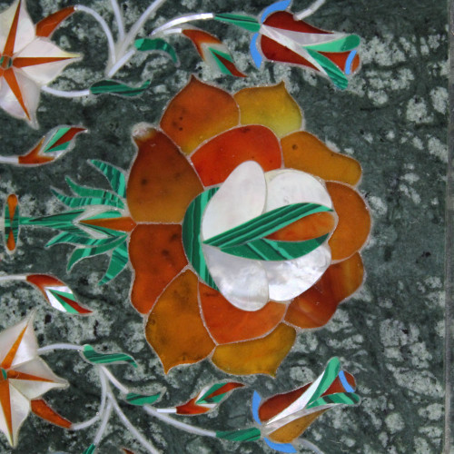 Handmade Green Marble Inlay Table Top For Home Decorative
