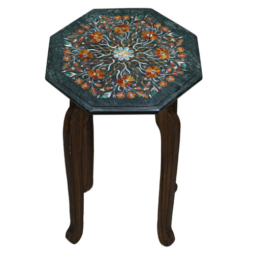 Multi Color Marble Side Table For Home Decor