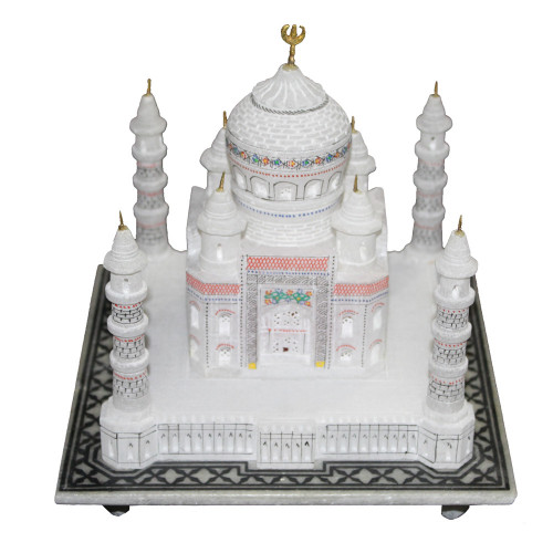 7" Inch Hand Carved White Marble Taj Mahal Showpiece Gift