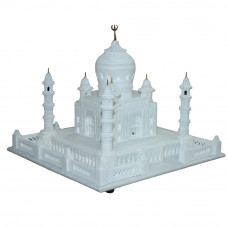 7" Inch White Marble Taj Mahal Miniature Handmade Art of Mughal Empire