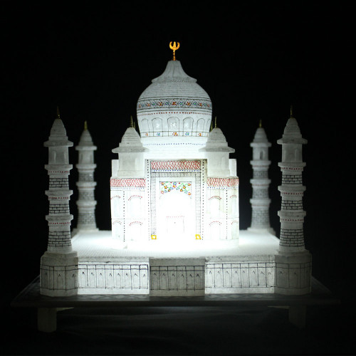 9" Inch White Marble Taj Mahal Miniature Showpiece Gift Item Handmade