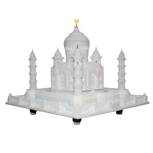 12" Inch White Marble Taj Mahal Miniature Showpiece Gift of Art
