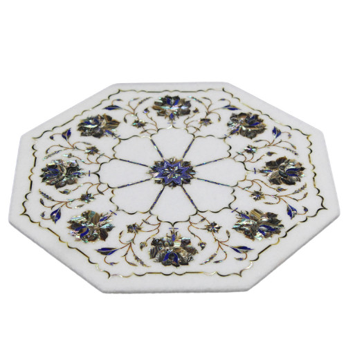 Octagonal Antique White Marble Inlay Kitchen Tile