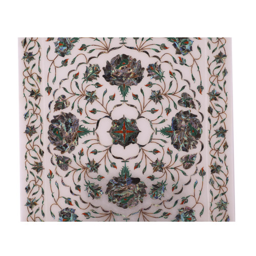 Handmade Marble Inlay Wall Decorative Platter Pietra Dura Work