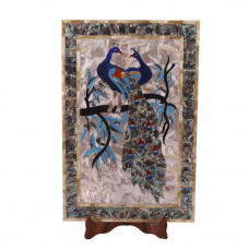 Rectangular Marble Inlay Decorative Tray Pietra Dura Work Art