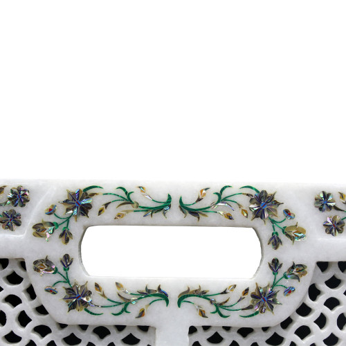 Marble Decorative Serving Tray Filigree Work