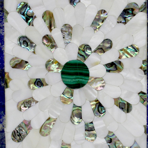 Malachite Semiprecious Gemstone Marble Inlay Serving Tray Rectangular