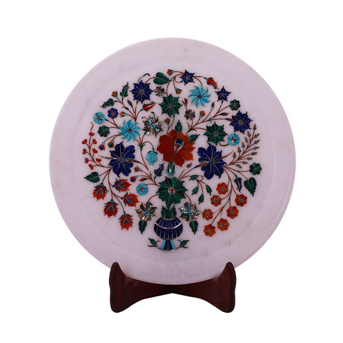 Beautiful Decorative White Marble Plate For Home Decor