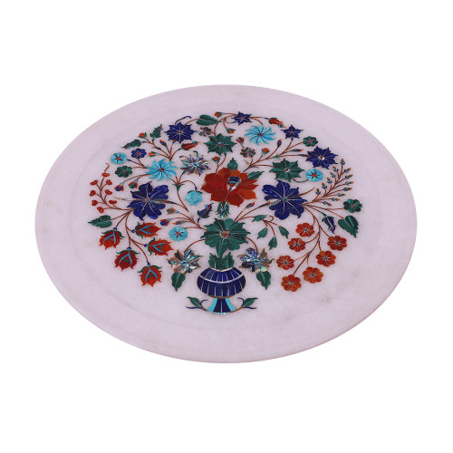 Beautiful Decorative White Marble Plate For Home Decor