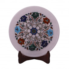 Home Decorative Marble Inlay Plate Inlaid With Semiprecious Stones