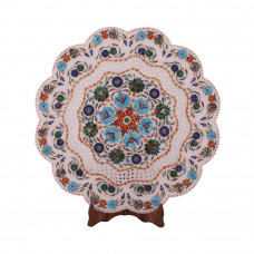 Decorative White Marble Inlay Plate For Home Decor