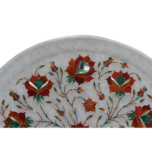 Antique Floral Design Inlay Wall Decorative Plate