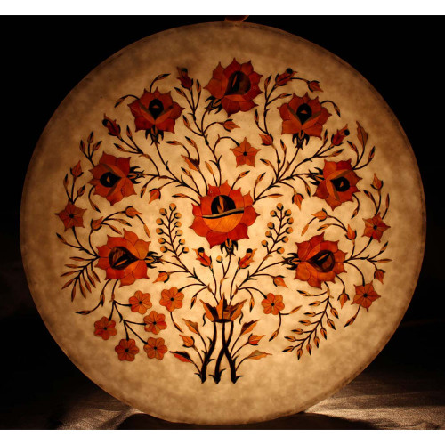 Antique Floral Design Inlay Wall Decorative Plate