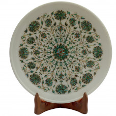 White Marble Round Wall Plate Great Mosaic Art Design