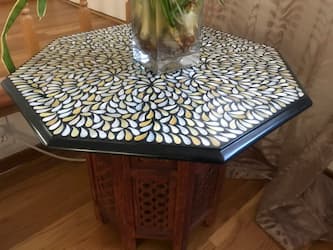 marble inlay table black